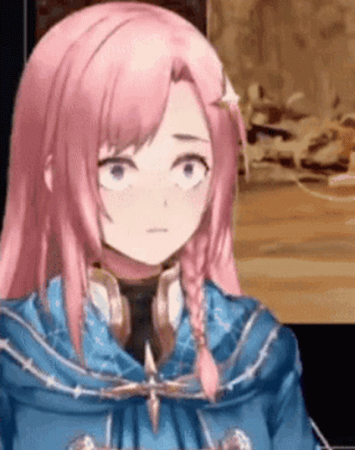 Pink Haired Anime Girl In Blue Jacket GIF
