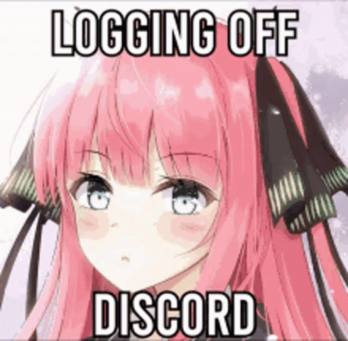 Pink Haired Anime Girl Logging Off Discord