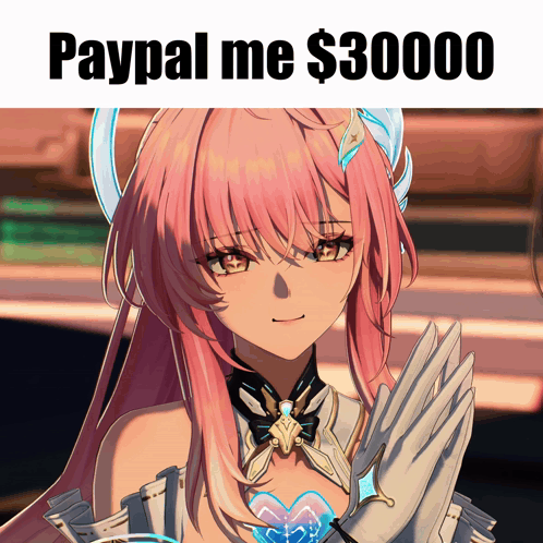 Pink Haired Anime Girl Pay Me 30000 GIF