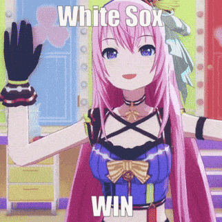Pink Haired Anime Girl White Sox Win