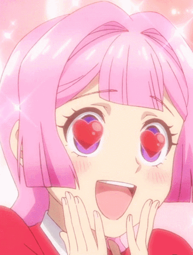 Pink Haired Anime Girl with Heart Shaped Eye