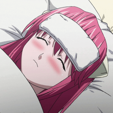 Pink Haired Anime Girl With Mustache GIF
