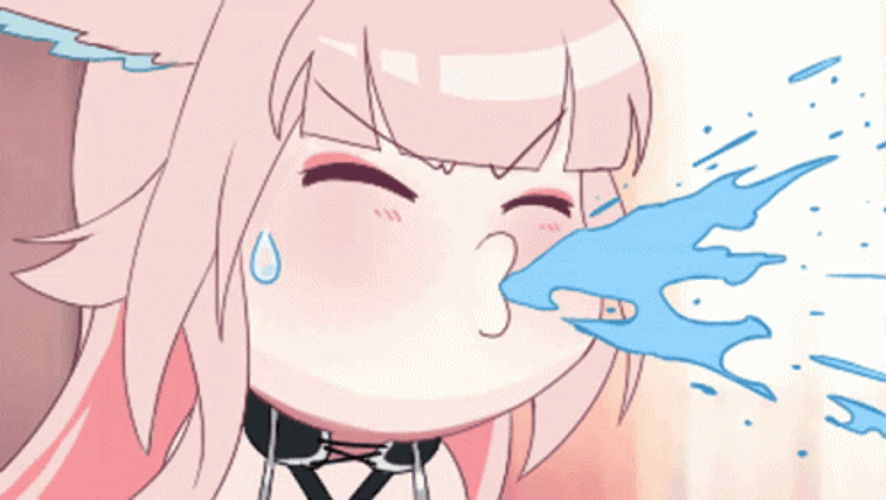 Pink Haired Anime Spit GIF