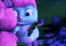 Pink-Haired Cartoon Cat Talking To Purple Cat GIF