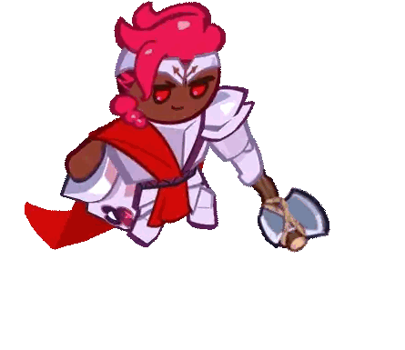 Pink-Haired Cartoon Character With Red Eyes and Sword
