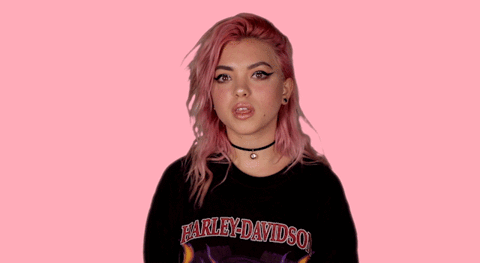 Pink Haired Girl Blank Stare GIF