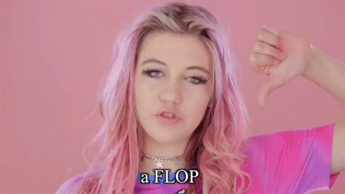 Pink Haired Girl Flop Thumbs Down GIF