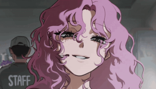 Pink-Haired Girl With Microphone in Mouth