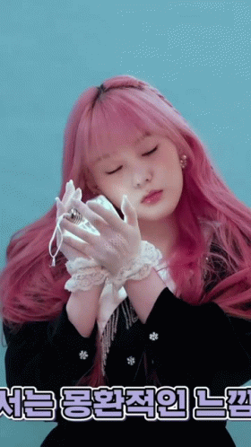 Pink-Haired Girl With White Gloves and Ring