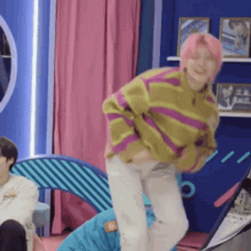 Pink Haired Guy Funny Dance GIF 