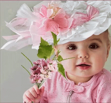 Pink Hat Baby Girl GIF
