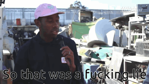 Pink Hat Man With Microphone Says So That Was a Fucking Lie