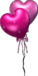 Pink Heart Balloons Tied with Ribbon