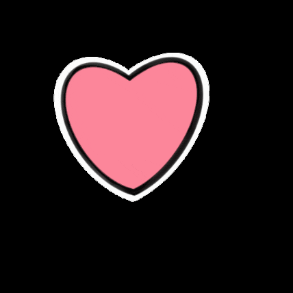 Pink Heart Beating Girly Doodle GIF