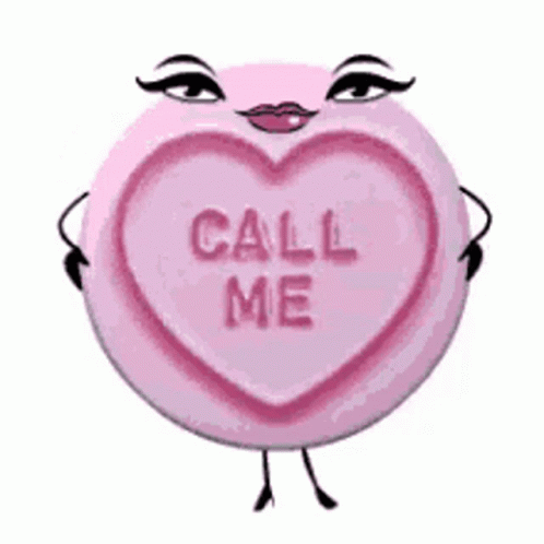 Pink Heart Candy Bar With Arms and Legs Saying Call Me