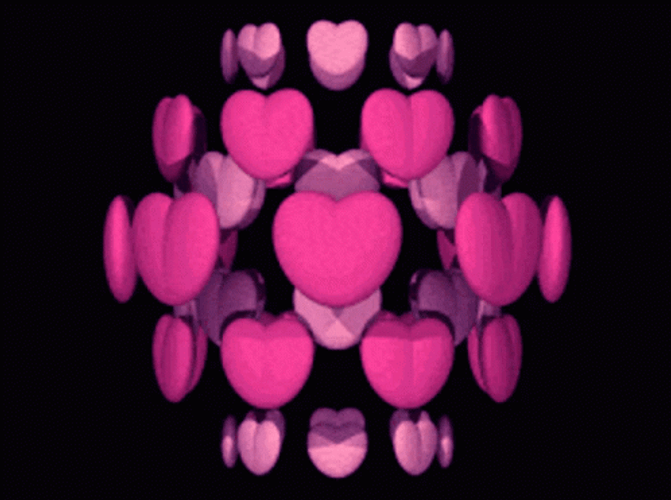 Pink Heart Rose Glitter Aesthetic GIF