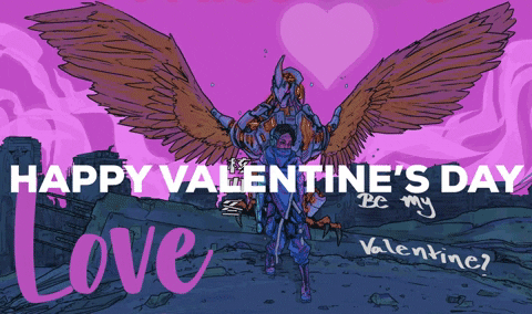Pink Heart Cyberpunk Sky Valentine's GIF