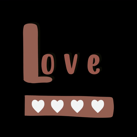 Pink Heart Flash Love Typography GIF