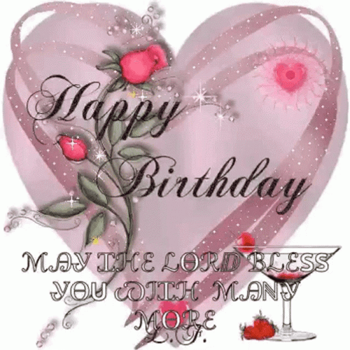 Pink Heart Happy Birthday Sis Message GIF