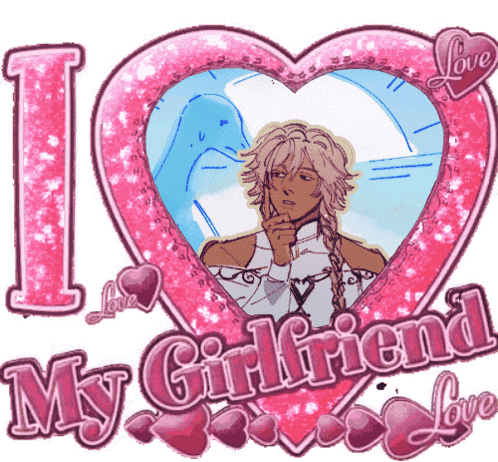 Pink Heart I Love My Girlfriend GIF