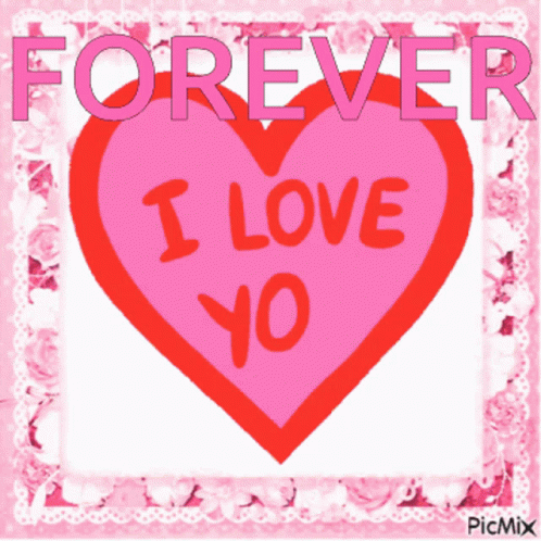 Pink Heart Saying Forever I Love You