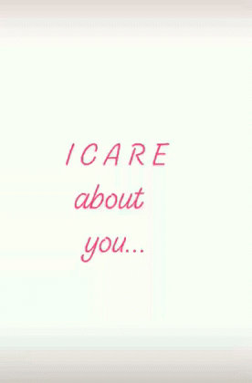 Pink Heart Saying I Care About You GIF