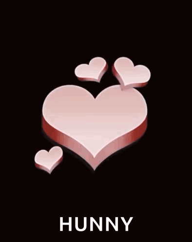 Pink Heart Saying I Love U Hunny