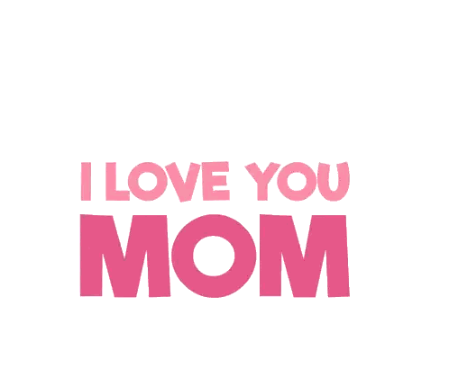 Pink Heart Saying I Love You Mom