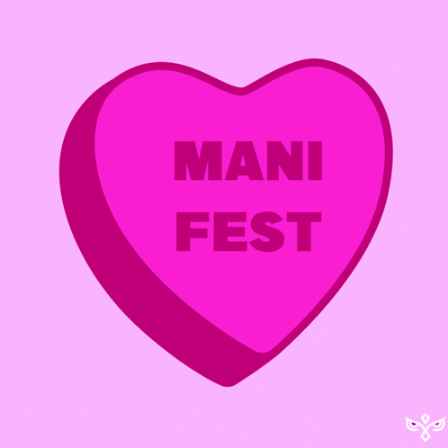 Pink Heart Saying Mani Fest