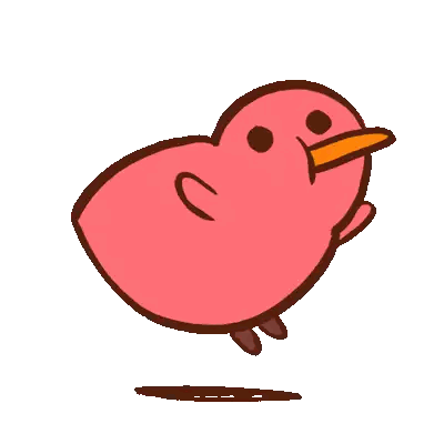 Pink Heart-Shaped Bird