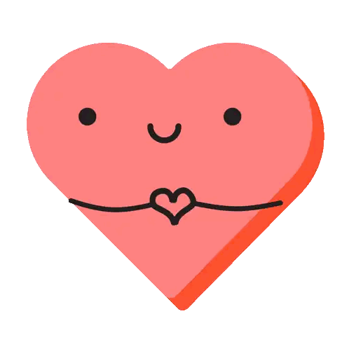 Pink Heart Smiley Face with Heart in Mouth