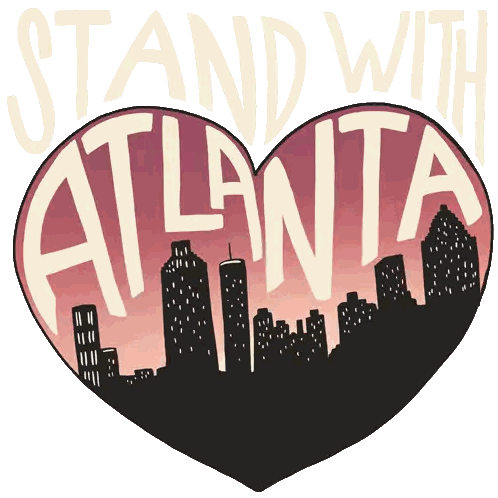 Pink Heart Stand With Atlanta