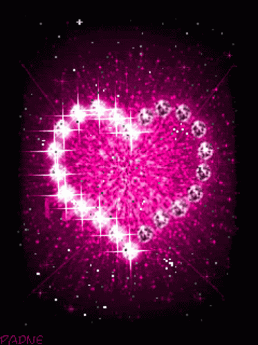 Pink Heart Surrounded by Diamonds