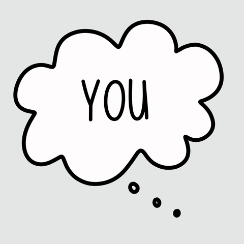 Pink Heart Valentine Thought Bubble GIF