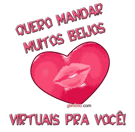Pink Heart With Bite and Quero Mandar Muitos Beijos