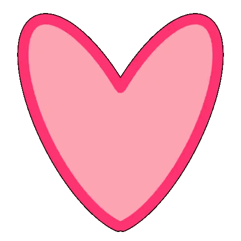 Pink Heart with Black Line