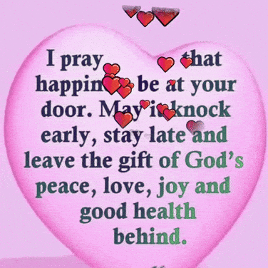 Pink Heart With Happiness Quote GIF