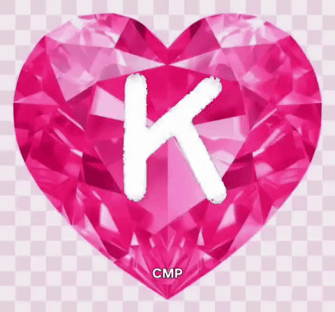 Pink Heart With Letter K GIF