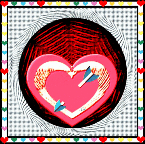 Pink Heart With Two Arrows Through It GIF