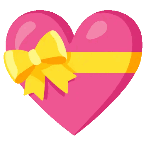 Pink Heart With Yellow Ribbon