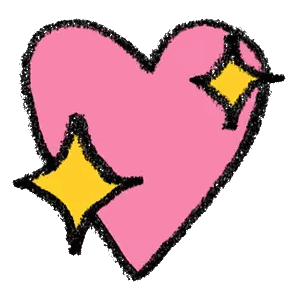 Pink Heart With Yellow Star