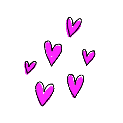 Pink Hearts Lined Up
