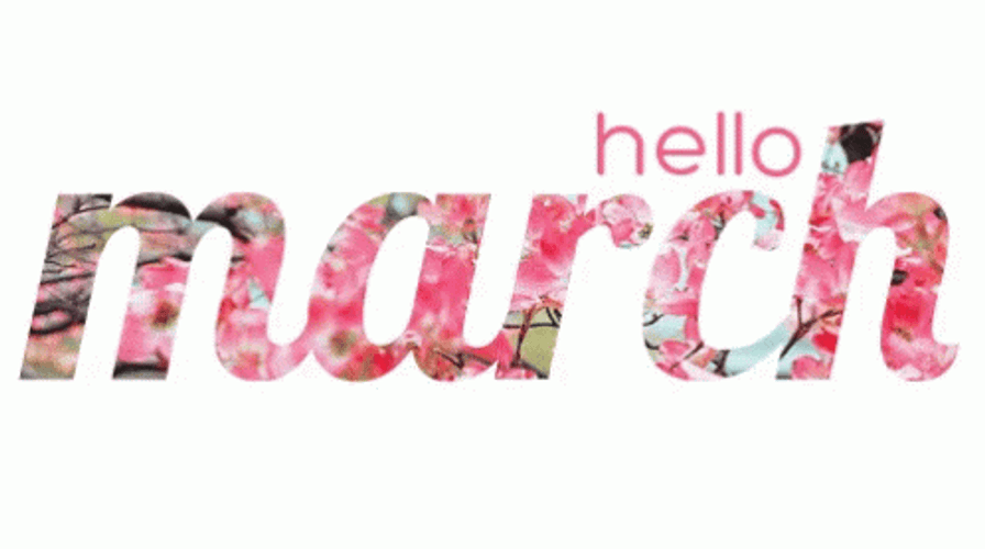 Pink Hello March  GIF