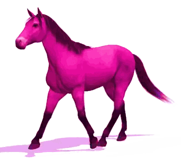 Pink Horse with Black Mane and Tail