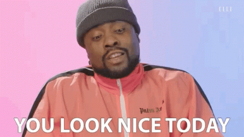 Pink Jacket Beanie Man Says You Look Nice