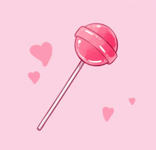 Pink Lollipop With Hearts GIF