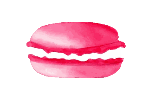 Pink Macaroon With White Frosting