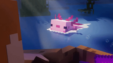 Pink Minecraft Axolotl GIF