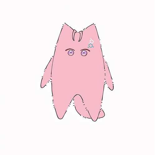 Pink Monster With Purple Eyes And Star GIF