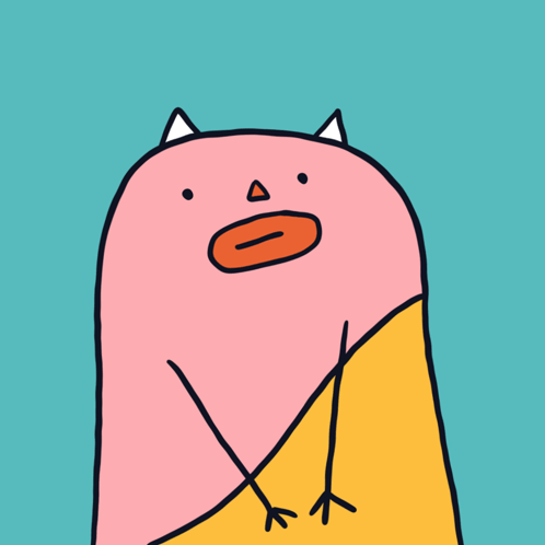 Pink Monster With Yellow Blanket GIF